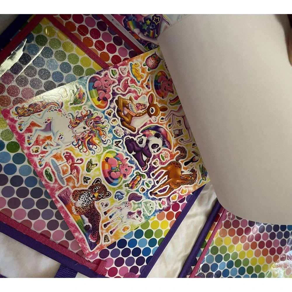 Lisa Frank Unicorn‎ Trifold Portfolio & Coloring Sticker Activity Books Lot